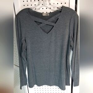 Zoe grey long sleeve top